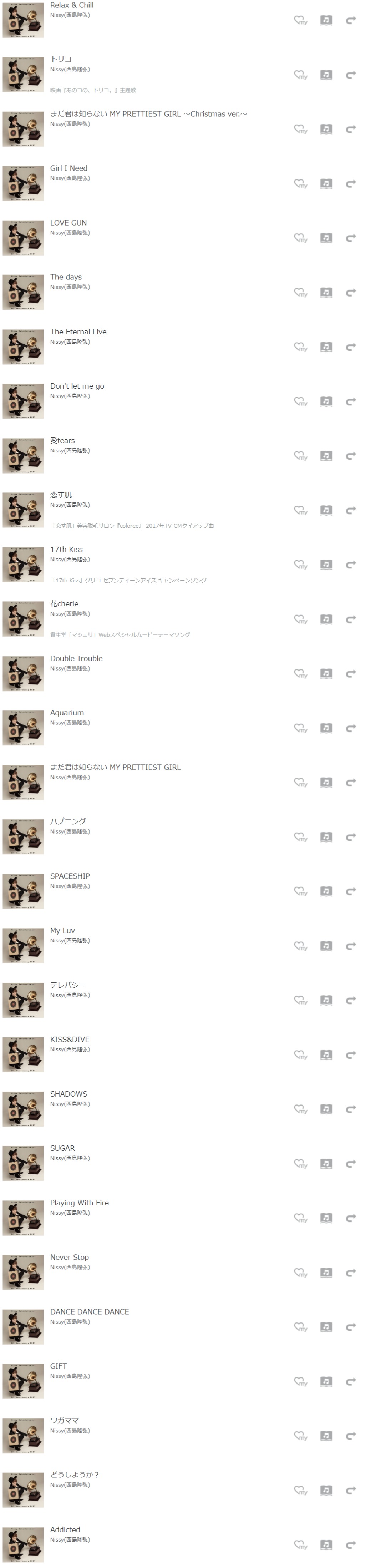 Nissy Nissy Entertainment 5th Anniversary Best アルバム曲をmp3でダウンロードしてフル視聴する方法 音楽の森